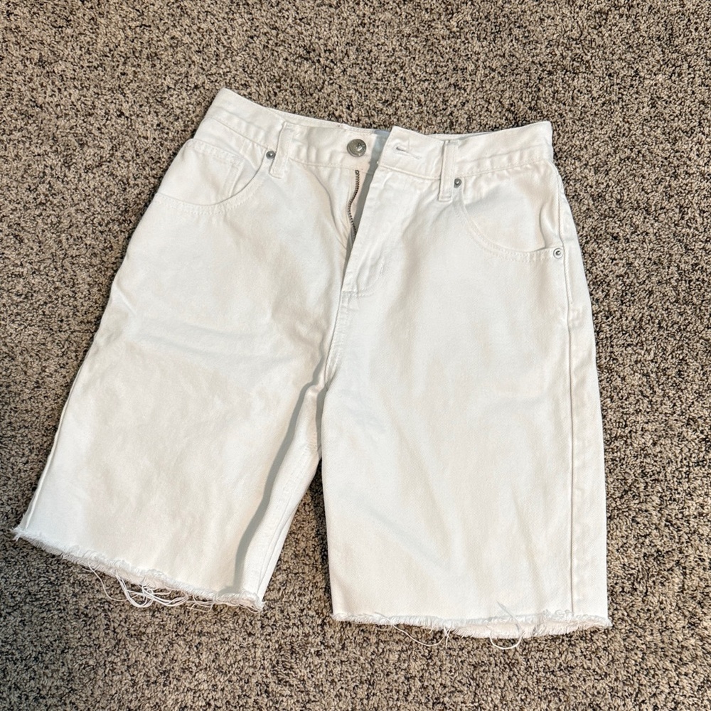 Princess Polly White Jean Shorts